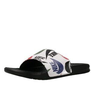 Nike Women's White Black Benassi Jdi Classic Slip-On Slide Sandal Size 6